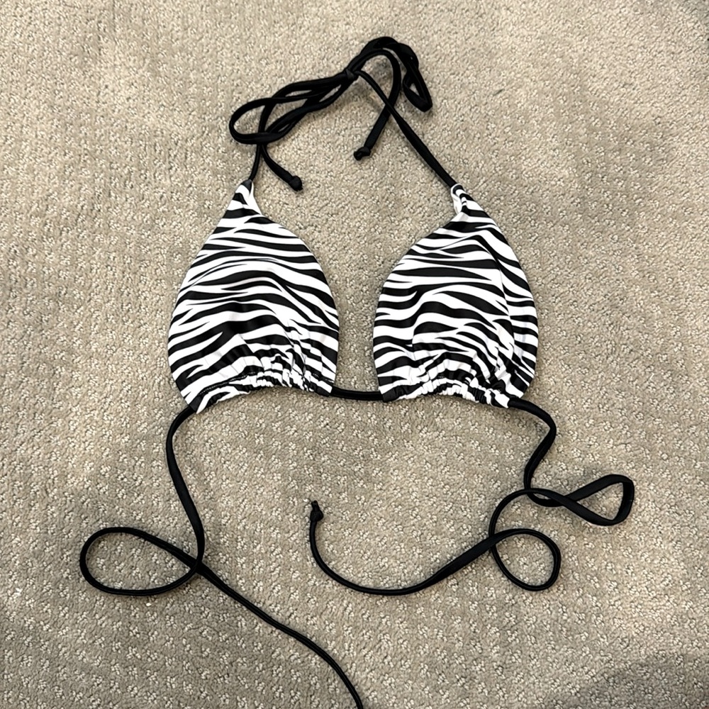 zebra print bikini top